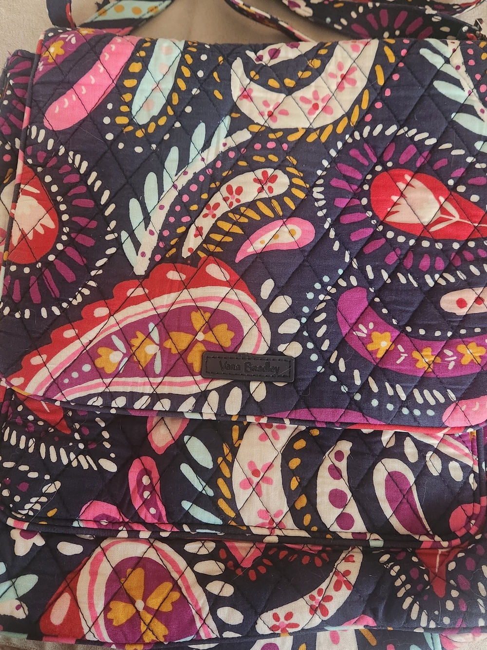 Vera Bradley Quilted Crossbody Mailbag Painted Paisley Print